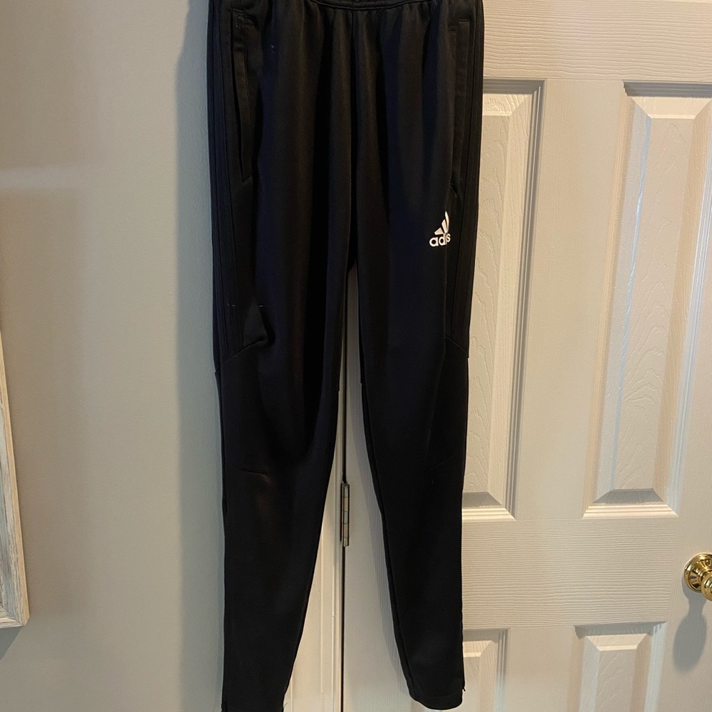 black adidas pants